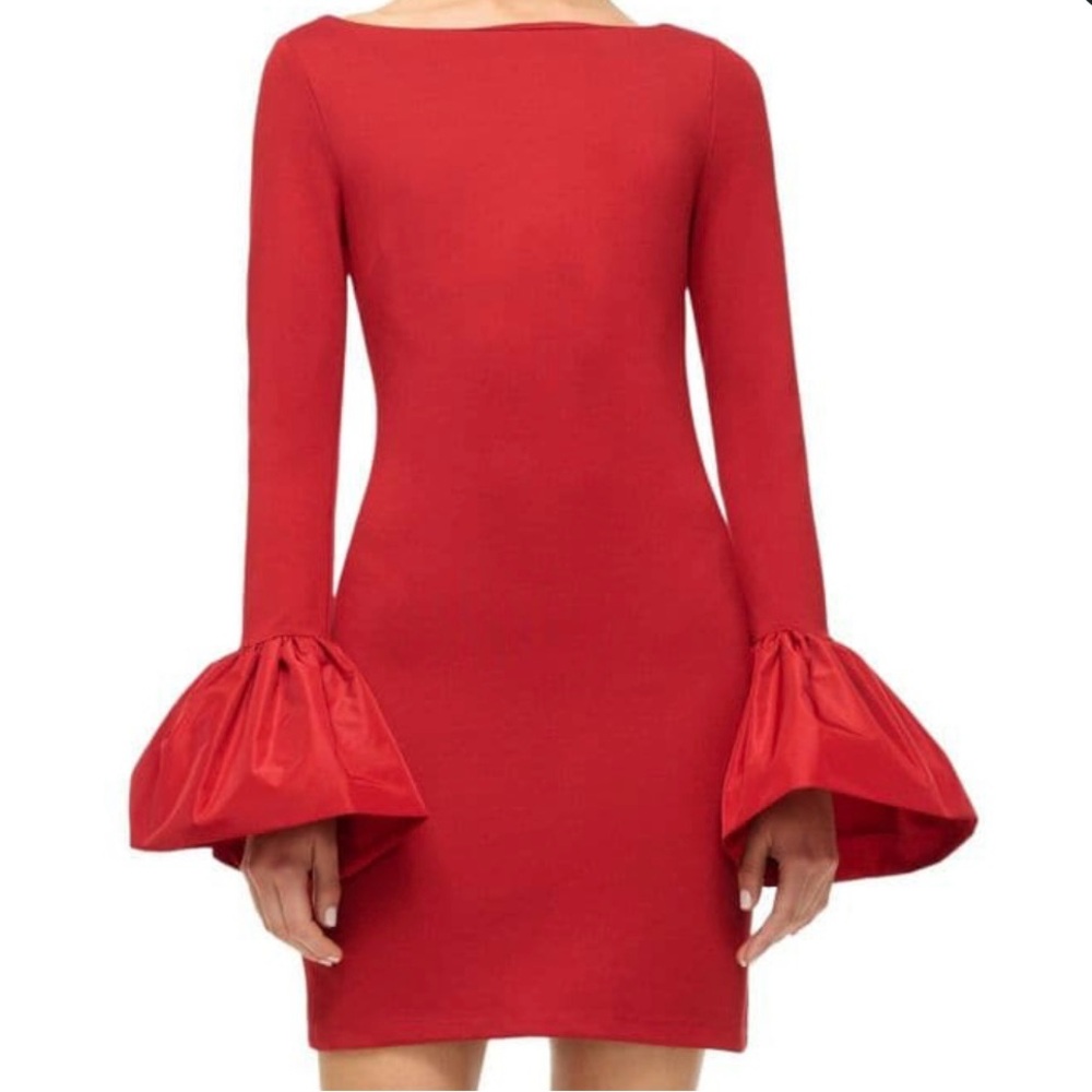 Elegant Red Bell Sleeve Dress By STAUD